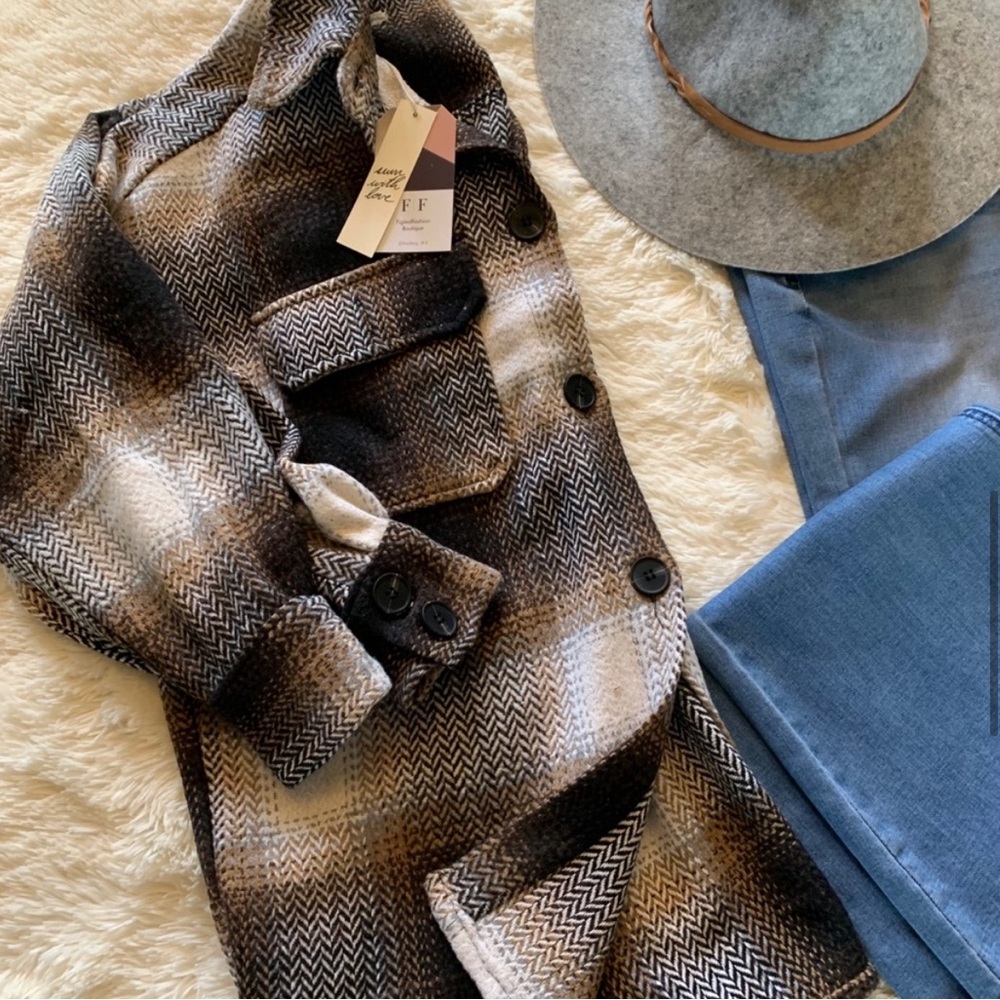New Plaid Vintage Insp Flannel Shirt Jacket